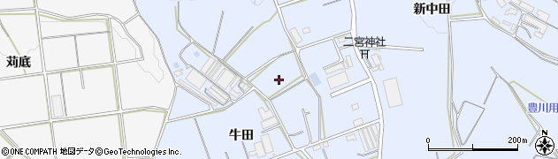 愛知県豊橋市東細谷町（牛田）周辺の地図