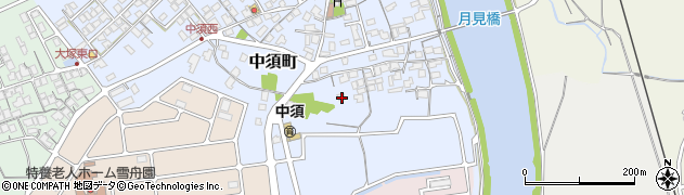 島根県益田市中須町303周辺の地図