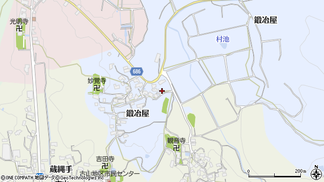 〒518-1143 三重県伊賀市鍛冶屋の地図