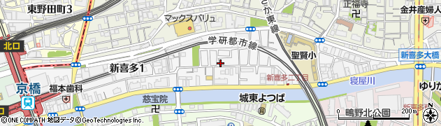 大阪府大阪市城東区新喜多周辺の地図