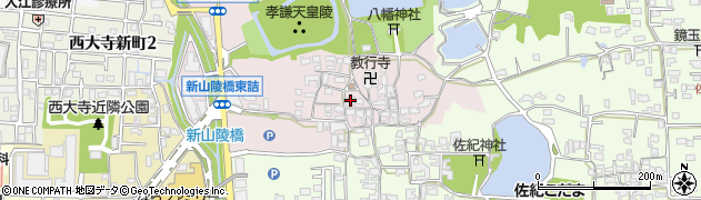 奈良県奈良市山陵町50周辺の地図