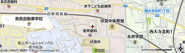奈良県奈良市西大寺宝ヶ丘周辺の地図