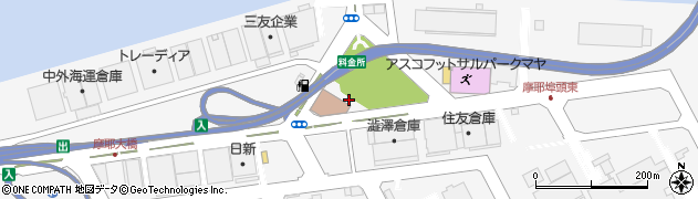 兵庫県神戸市灘区摩耶埠頭周辺の地図