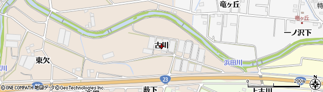 愛知県豊橋市野依町（古川）周辺の地図