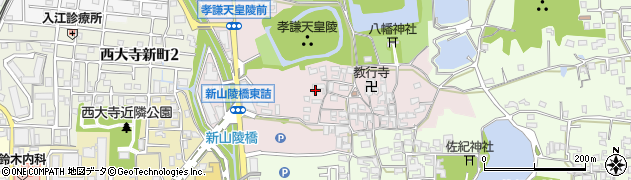 奈良県奈良市山陵町64周辺の地図