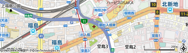 西梅田公園周辺の地図