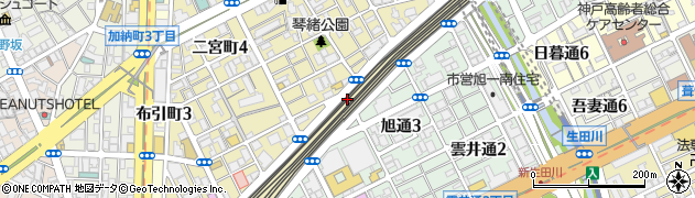 ワンズレンタカー　三宮駅前店周辺の地図