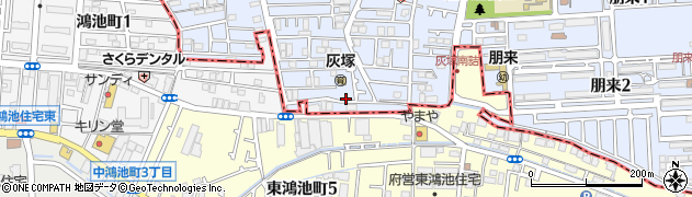大阪府大東市灰塚5丁目1周辺の地図