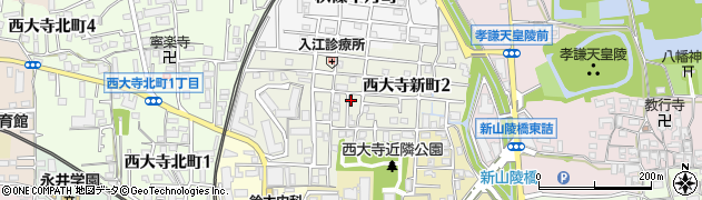 奈良県奈良市西大寺新町周辺の地図