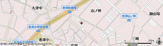 愛知県豊橋市老津町（岩塚）周辺の地図