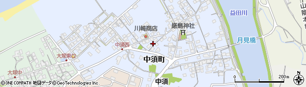 島根県益田市中須町216周辺の地図