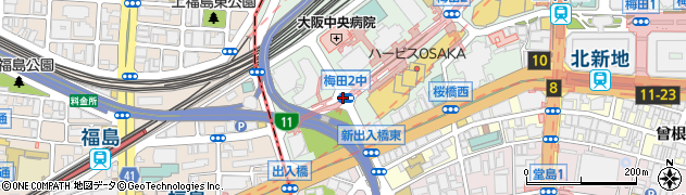 梅田２中周辺の地図