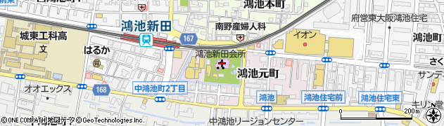 鴻池新田会所周辺の地図
