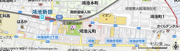 紀陽銀行鴻池新田支店周辺の地図