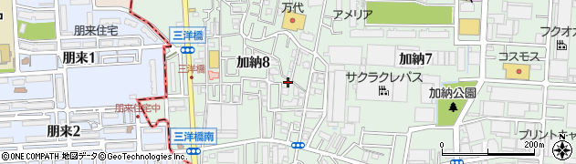 大阪府東大阪市加納8丁目12周辺の地図