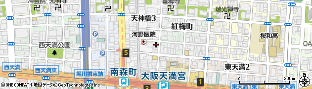 大阪厚生信用金庫南森町支店周辺の地図