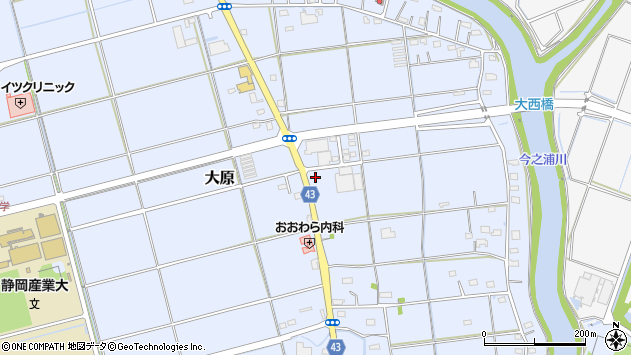 〒437-1211 静岡県磐田市大原（その他）の地図