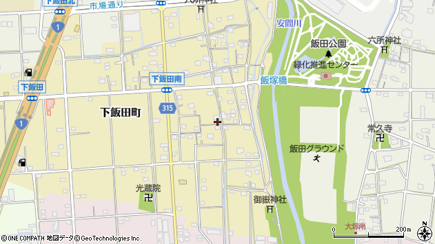〒435-0027 静岡県浜松市中央区下飯田町の地図
