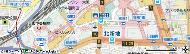 ビッグエコー BIG ECHO 西梅田店周辺の地図