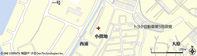 愛知県田原市浦町西浦周辺の地図