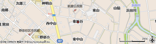 愛知県豊橋市野依町東新谷周辺の地図