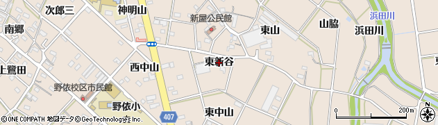 愛知県豊橋市野依町（東新谷）周辺の地図