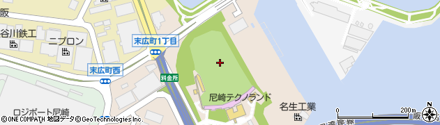 兵庫県尼崎市末広町1丁目周辺の地図