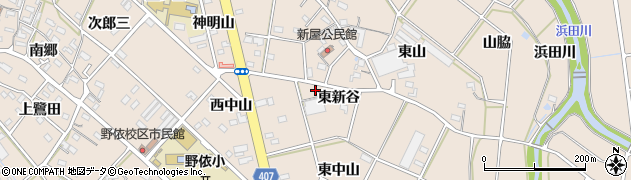 愛知県豊橋市野依町東新谷84周辺の地図