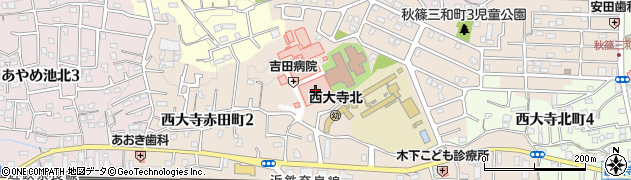 奈良県奈良市西大寺赤田町1丁目周辺の地図