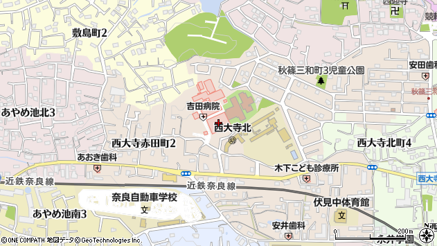 〒631-0818 奈良県奈良市西大寺赤田町の地図