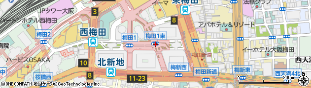 梅田１東周辺の地図