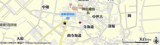 愛知県田原市浦町周辺の地図