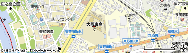 大阪府立東高等学校周辺の地図