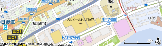 ブルメールＨＡＴ神戸　１００円ショップル・プリュ周辺の地図