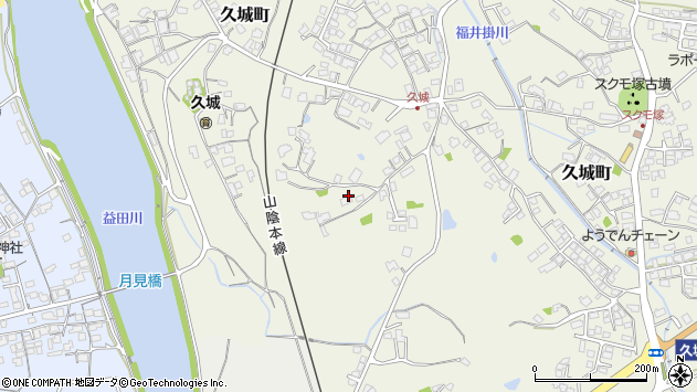 〒698-0001 島根県益田市久城町の地図