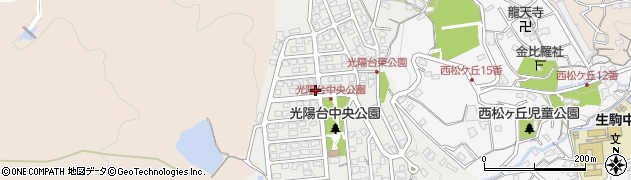 奈良県生駒市光陽台周辺の地図