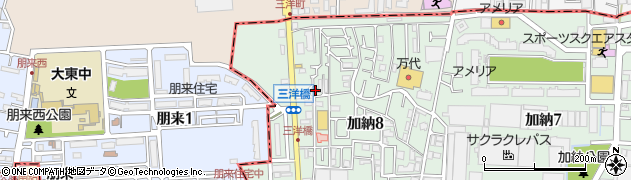 大阪府東大阪市加納8丁目25-29周辺の地図