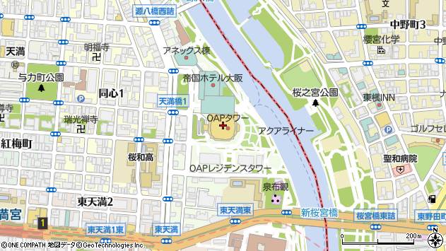 〒530-6029 大阪府大阪市北区天満橋 ＯＡＰタワー（２９階）の地図