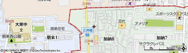 大阪府東大阪市加納8丁目25周辺の地図