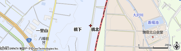 愛知県豊橋市東細谷町（橋北）周辺の地図