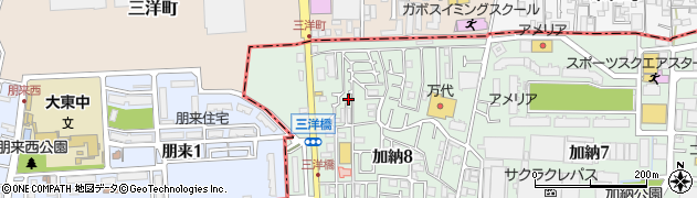 大阪府東大阪市加納8丁目25-23周辺の地図