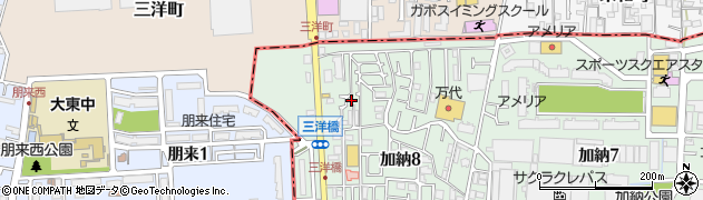 大阪府東大阪市加納8丁目25-6周辺の地図