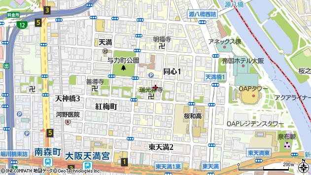 〒530-0035 大阪府大阪市北区同心の地図