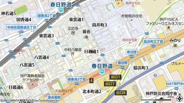 〒651-0077 兵庫県神戸市中央区日暮通の地図