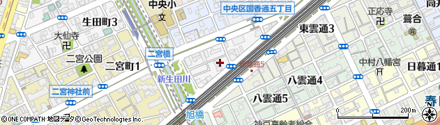 兵庫県神戸市中央区若菜通周辺の地図