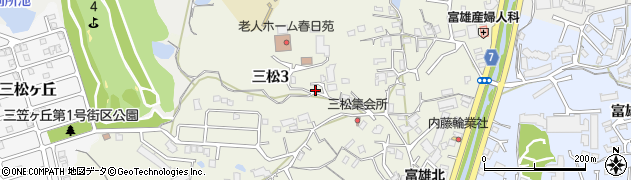 奈良県奈良市三松周辺の地図