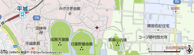奈良県奈良市山陵町357周辺の地図