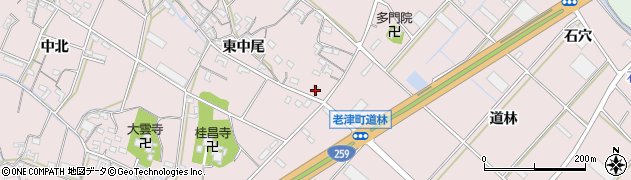 愛知県豊橋市老津町東中尾10周辺の地図