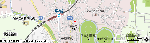 奈良県奈良市山陵町207周辺の地図
