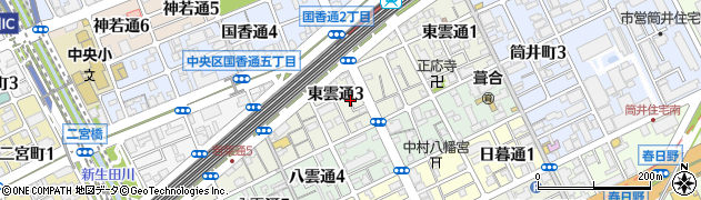 兵庫県神戸市中央区東雲通周辺の地図